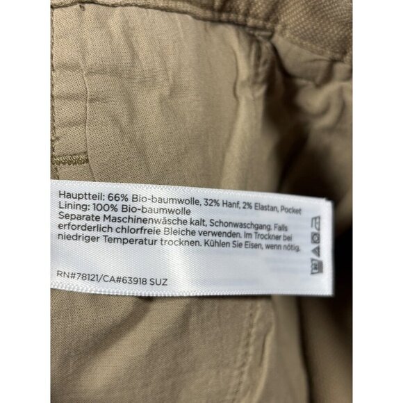 Eileen Fisher Womens Khaki Cropped Pants Size 8 Organic Cotton‎ & Hemp Blend - Picture 3 of 4